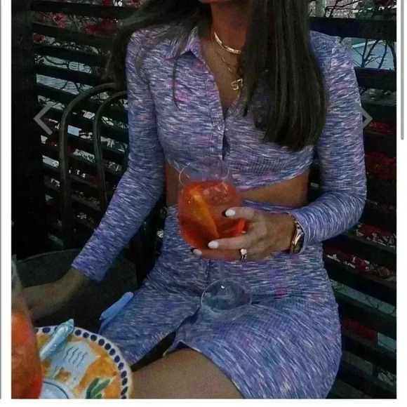 NWT mint vanilla multi colored open back button down COLLARED MINI DRESS sz XS - Picture 3 of 6